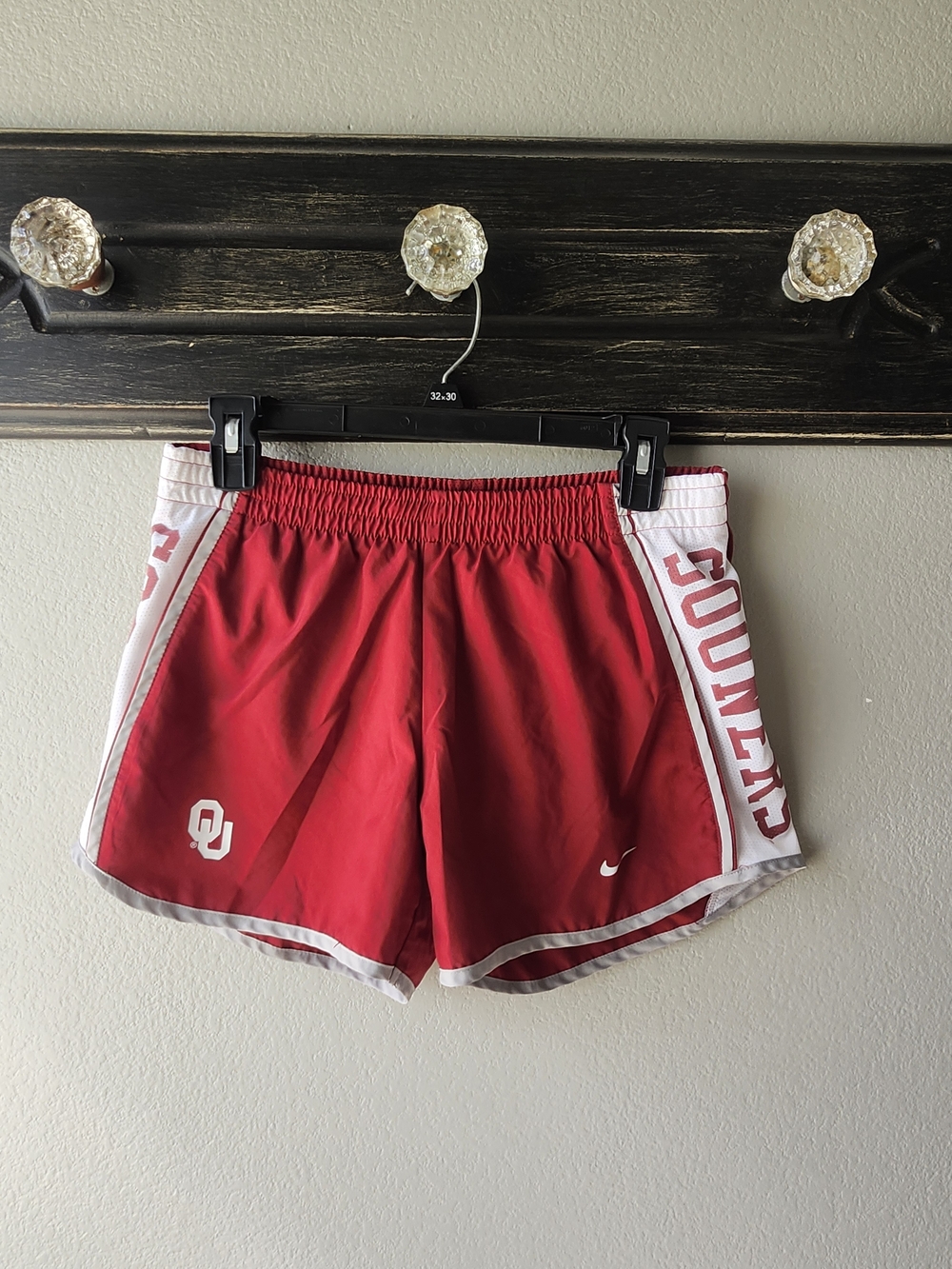 Nike Red Women's Athletic Shorts with OU Logo